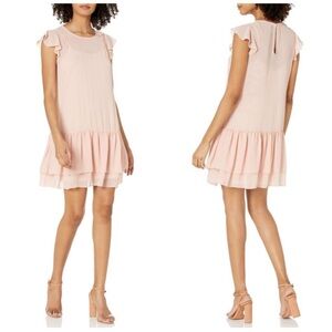 BCBGeneration Blush Ruffle Mini Dress